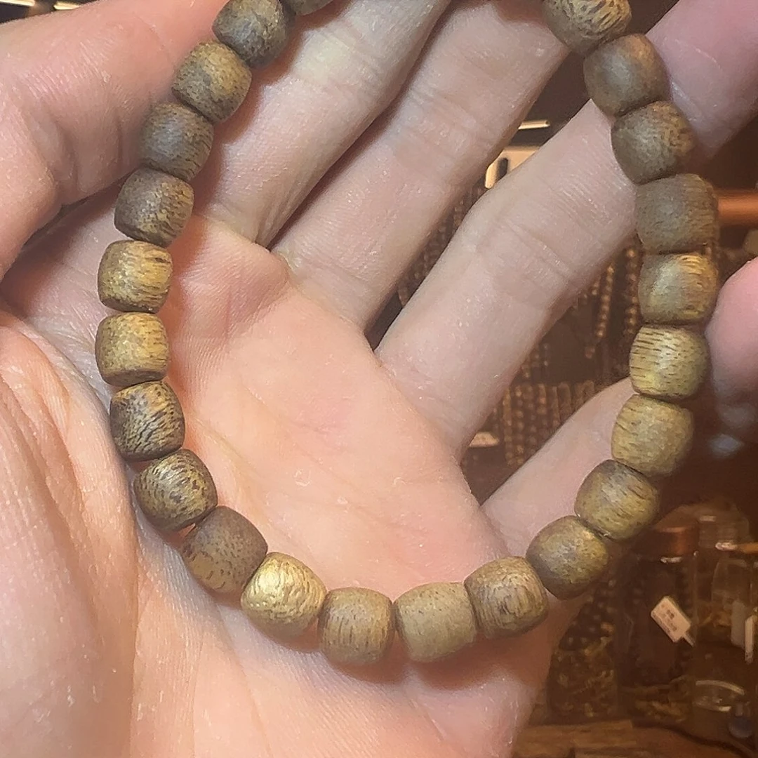 沉香碎屑沉香卡6鼓珠单圈