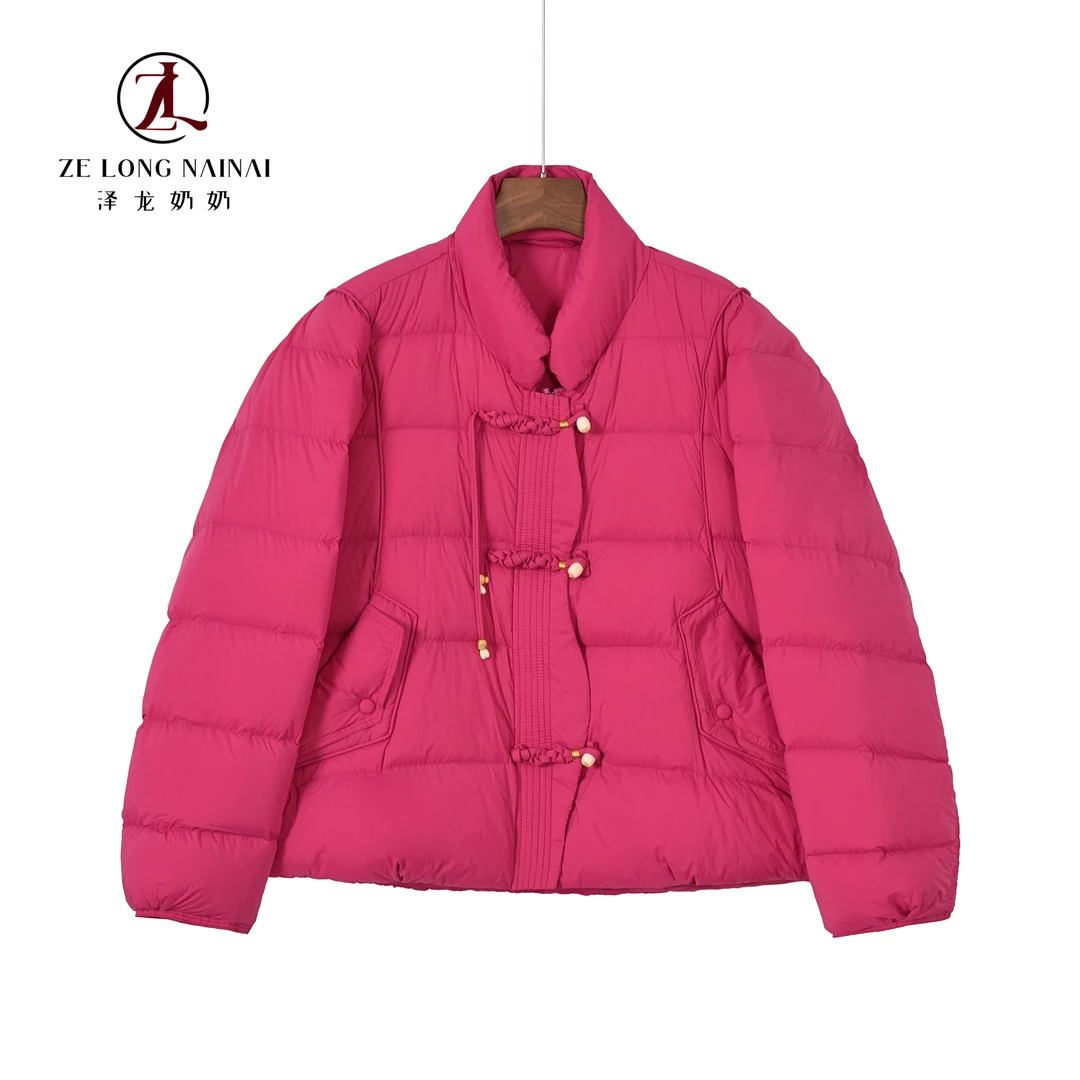 6608韵暖东方盘扣短款羽绒服女冬季新款立领保暖复古羽绒外套