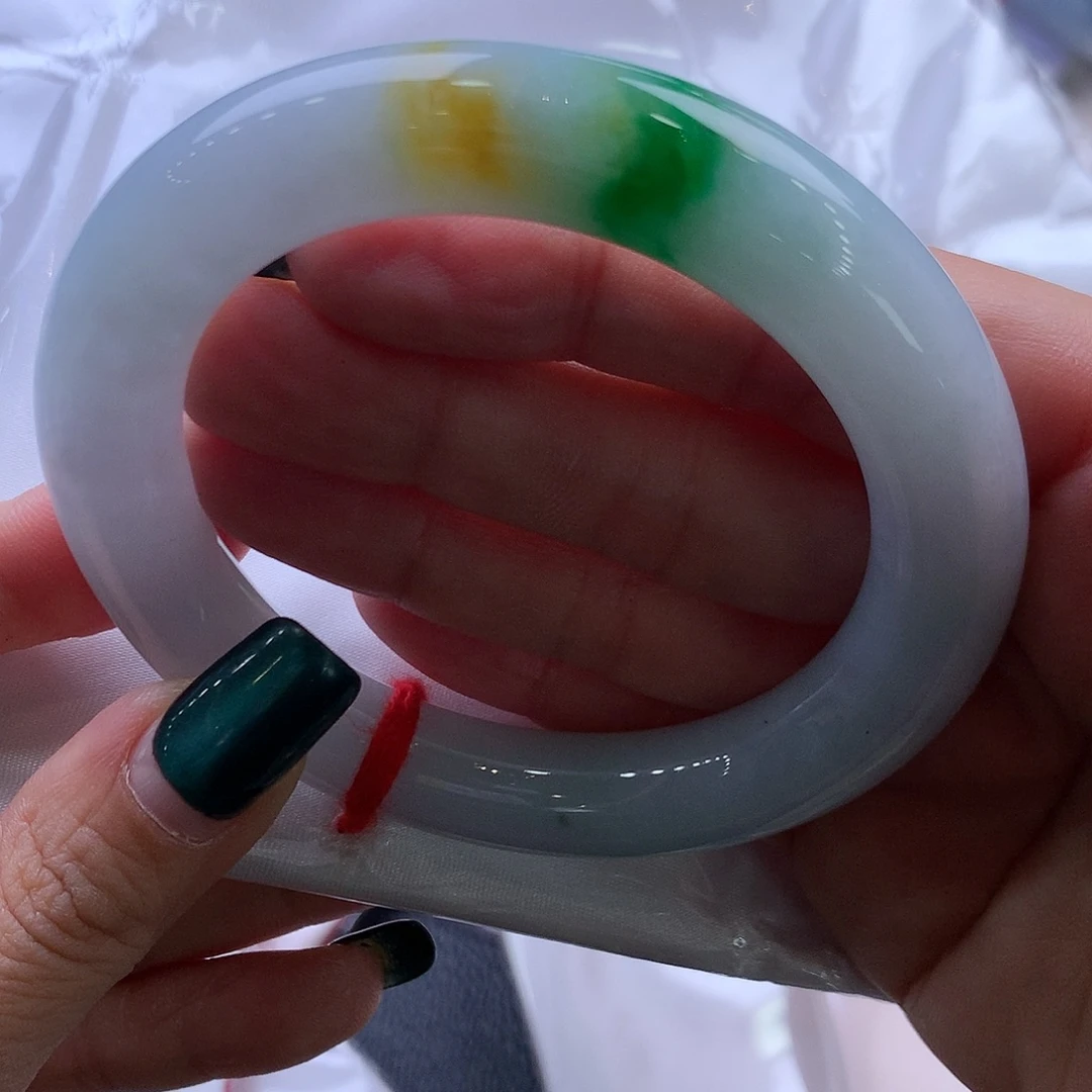 翡翠未镶嵌手镯55圆