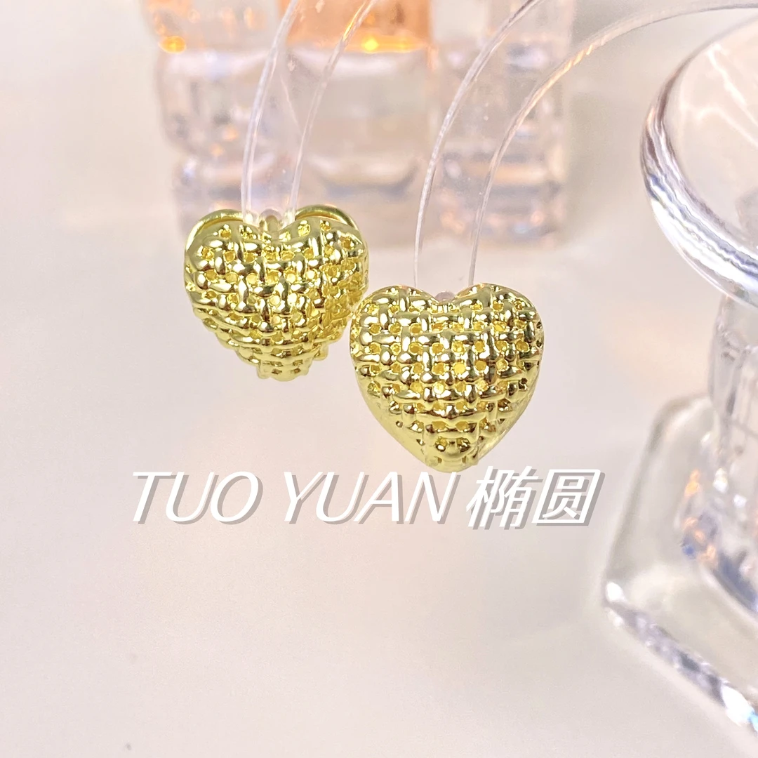 双面爱心耳扣耳环女欧美高级感桃心轻奢小众金属感