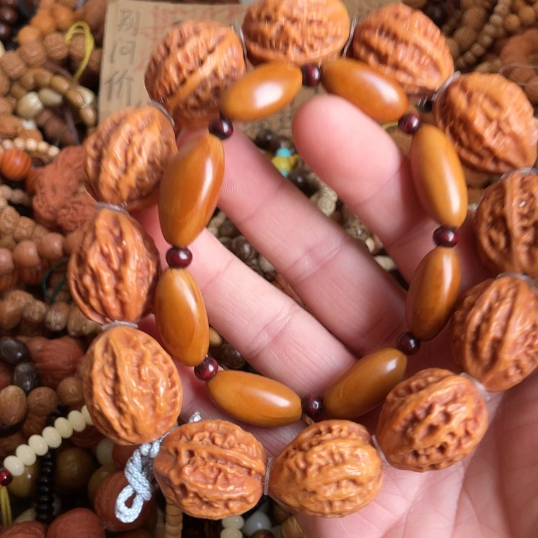 手链未镶嵌和田玉（糖玉）两件套