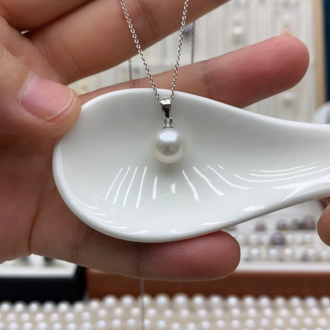 淡水珍珠银S925镶嵌吊坠(不含链)