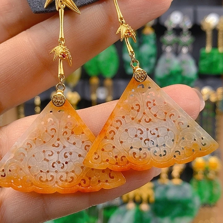 翡翠未镶嵌耳饰翡翠