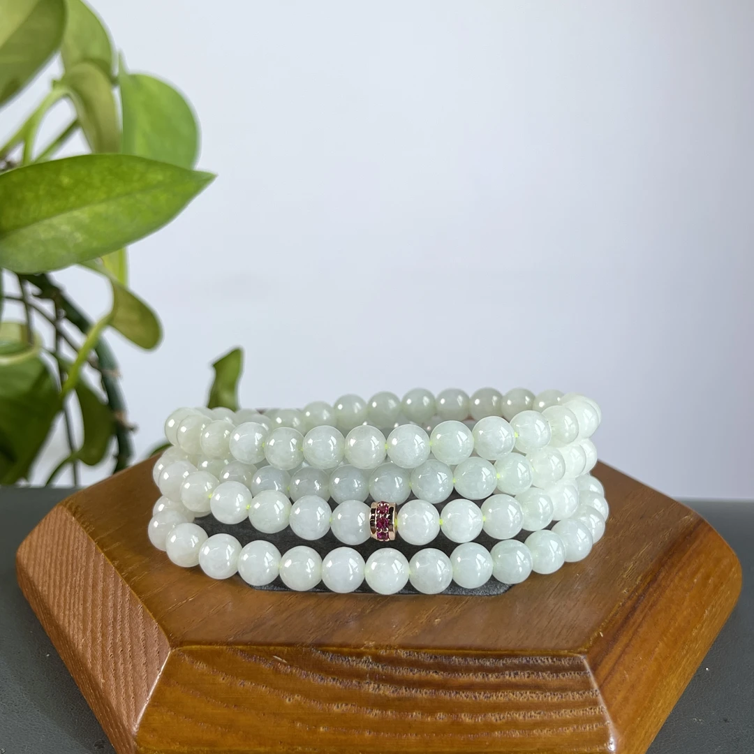 JTB10-52 天然翡翠缅甸A货 翡翠珠链（含配饰）