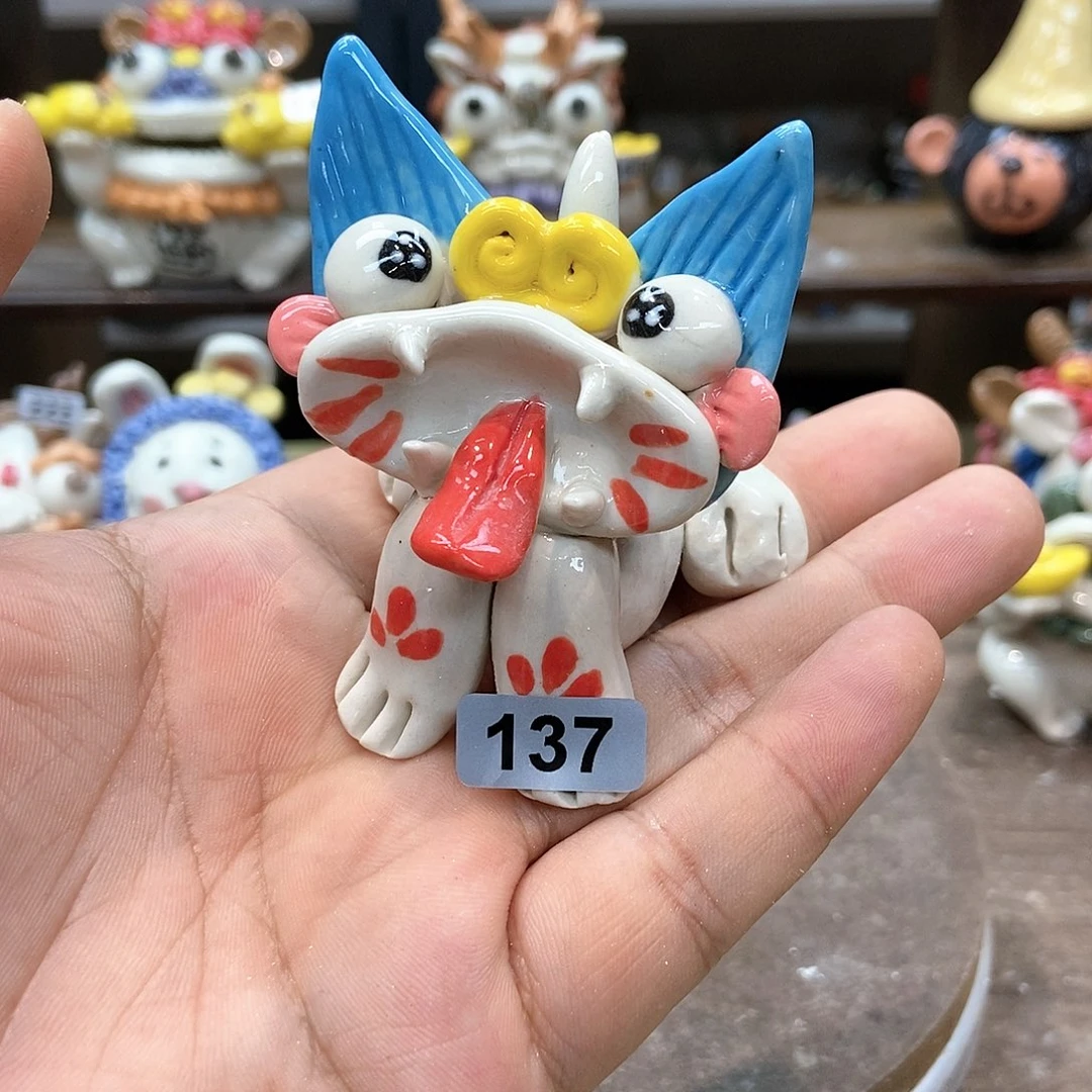 摆件直播间手工抽象陶瓷摆件137
