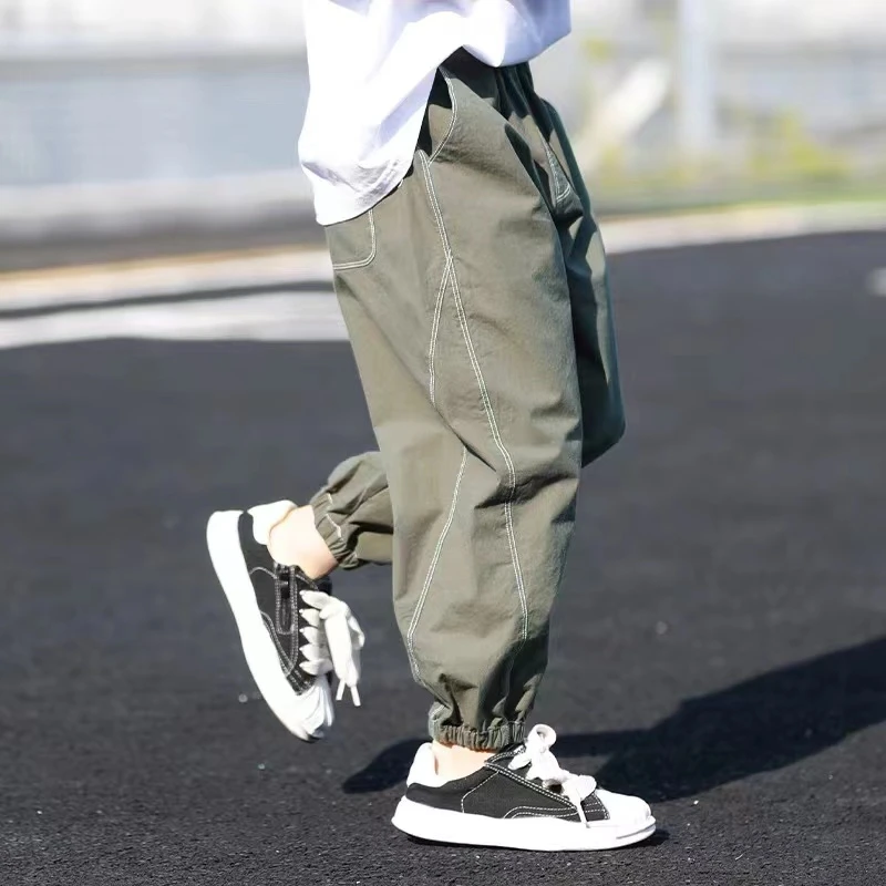 男童裤子夏季休闲2024新款韩版长裤儿童宽松男孩夏装帅气休闲裤潮
