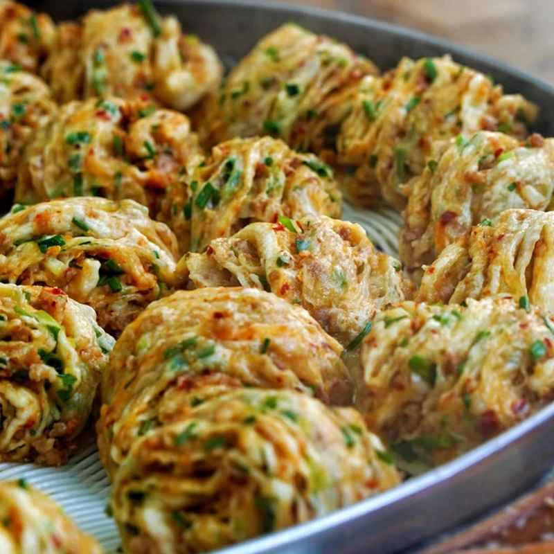 【现做现发】肉花卷手工老面馒头包子葱油卷营养健康无添加剂