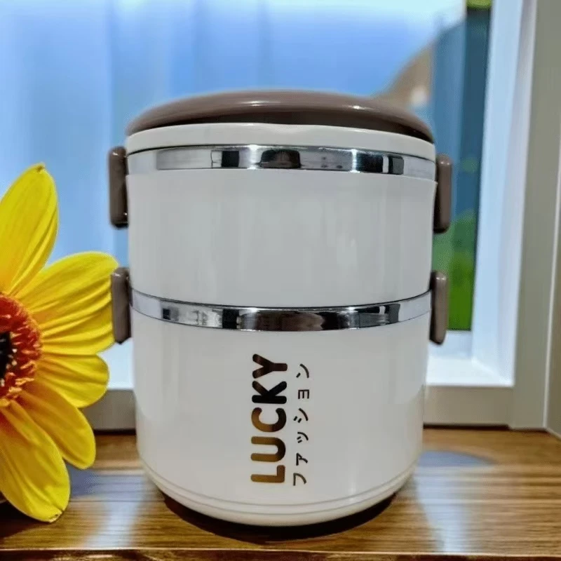 抢！双层简约不锈钢保温饭盒上班族便当盒成人学生便当盒密封保温