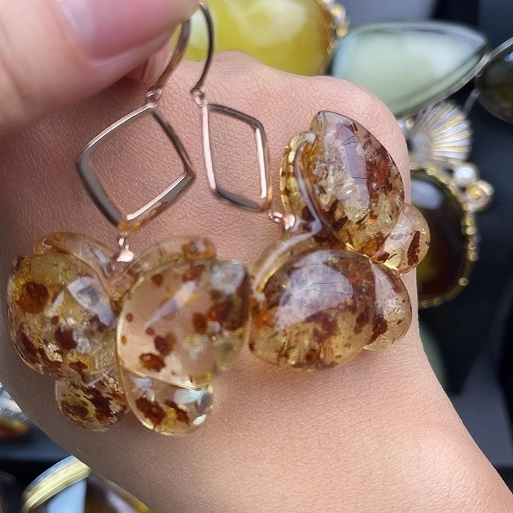 琥珀银S925镶嵌裸石