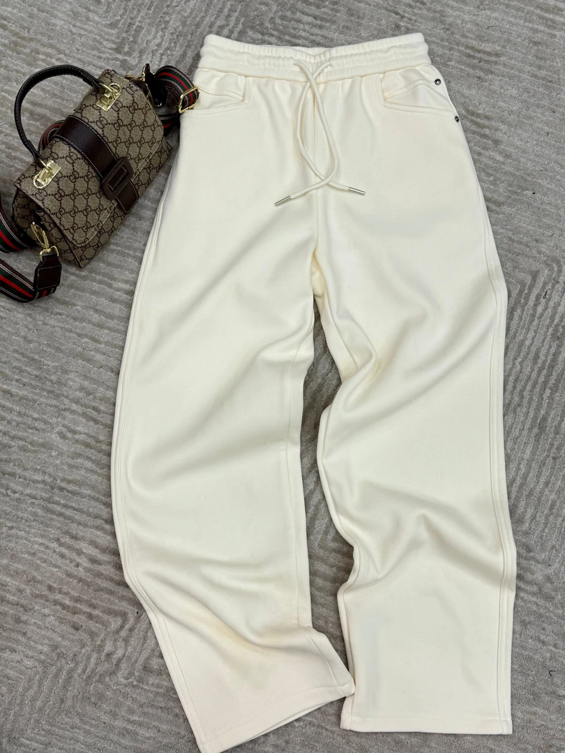 2025冬款新品抽绳松紧腰显瘦时尚百搭休闲裤加绒女士直投长裤7818