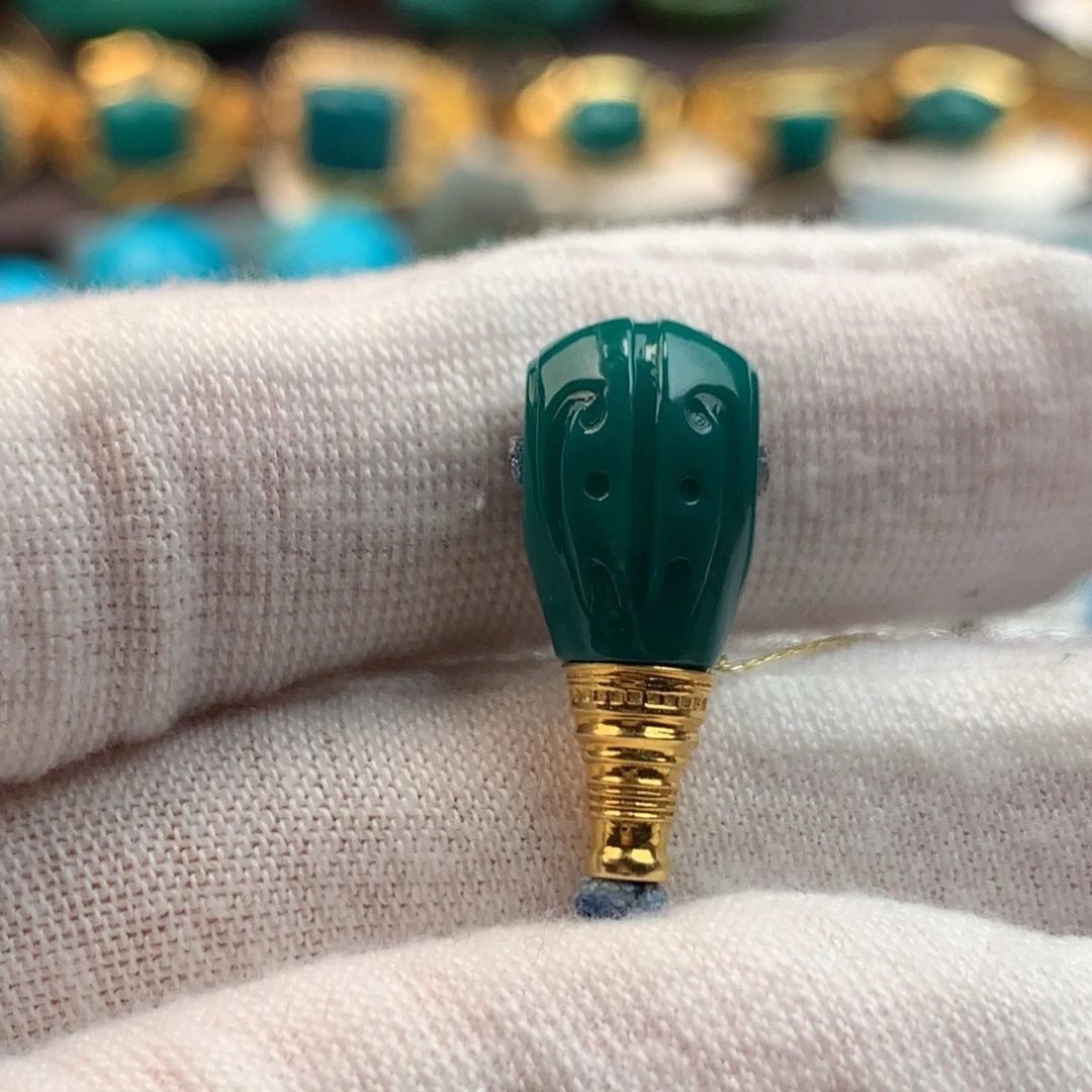 绿松石18K金镶嵌发饰