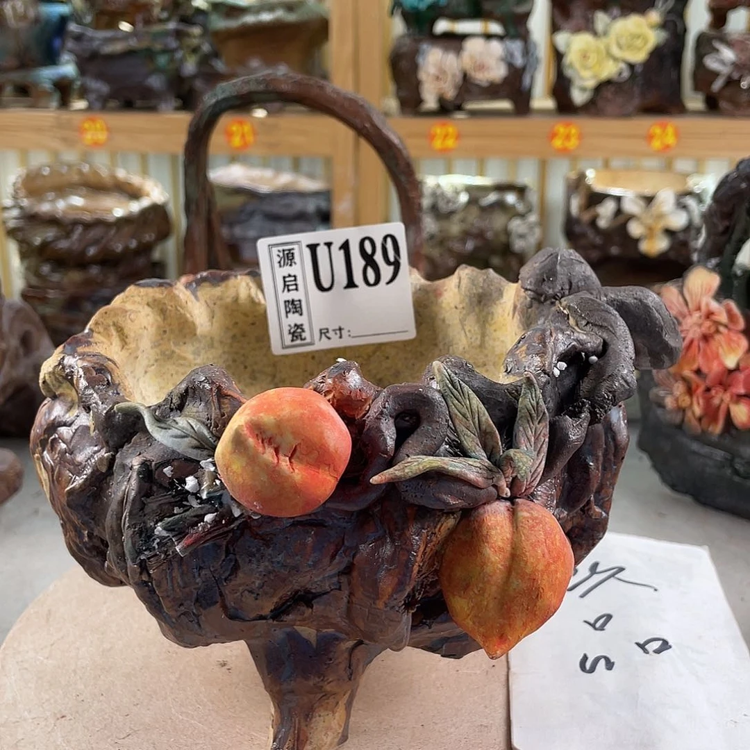 紫砂花盆景德镇陶瓷花盆189