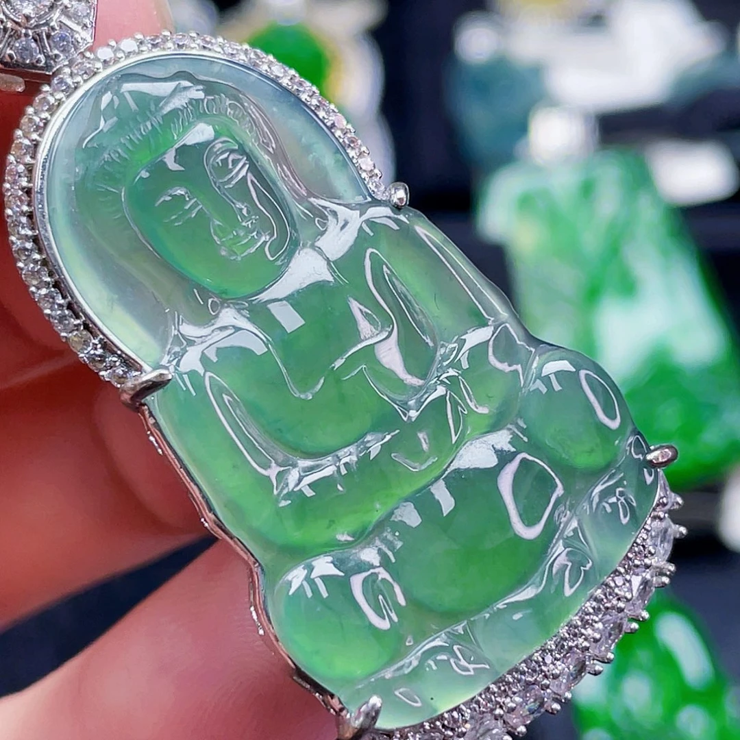 翡翠未镶嵌颈饰972