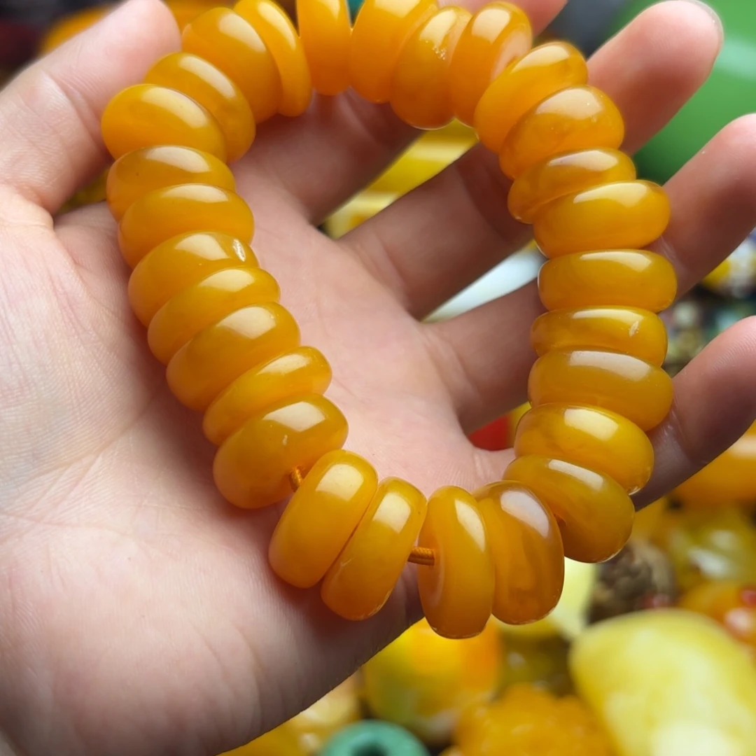 未镶嵌琥珀手串常*樂蜜蜡