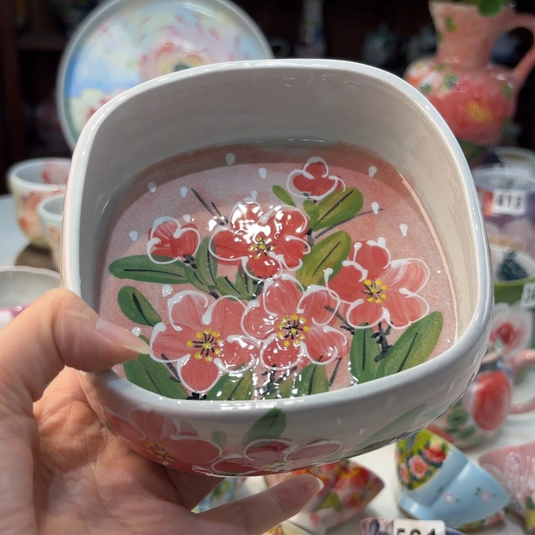 瓷片景德镇手绘高温釉下彩陶瓷茶具