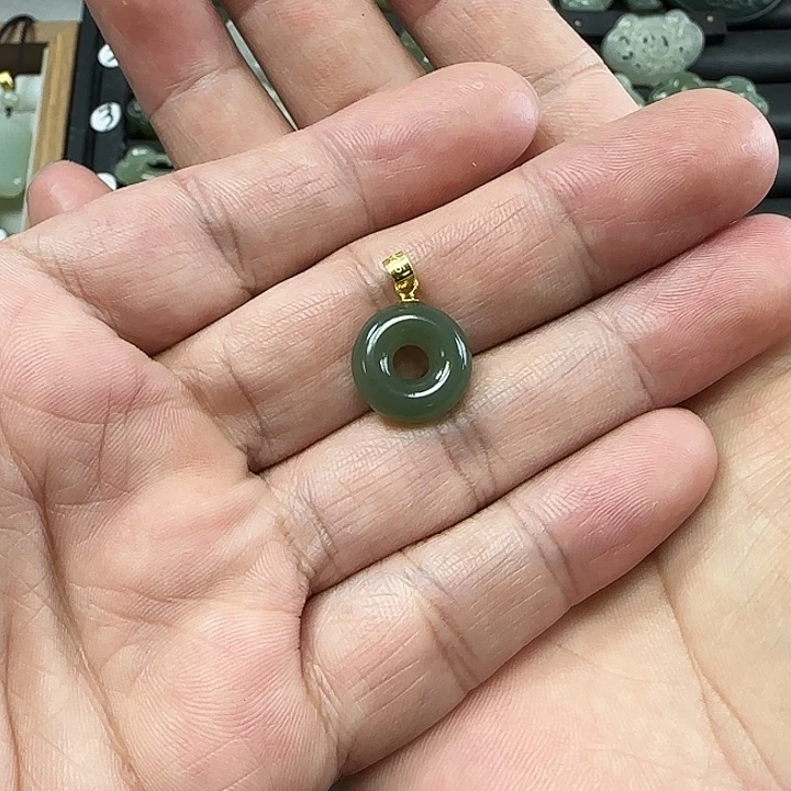 和田玉吊坠(不含链)银S925镶嵌