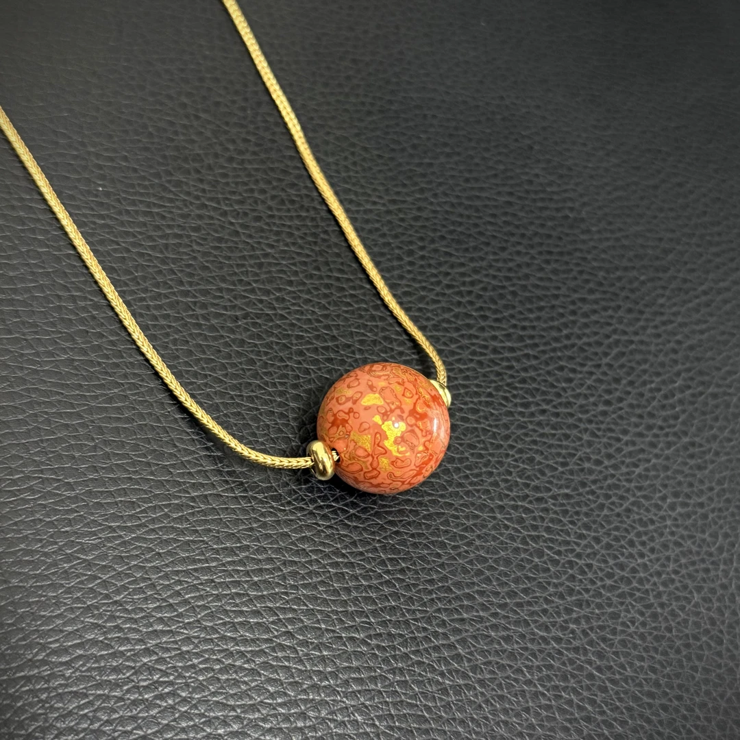 合金树脂项链 犀皮漆颈链