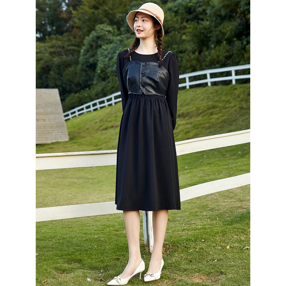 32693【觅系列】显瘦吊带+连衣裙两件套31MQ01E128