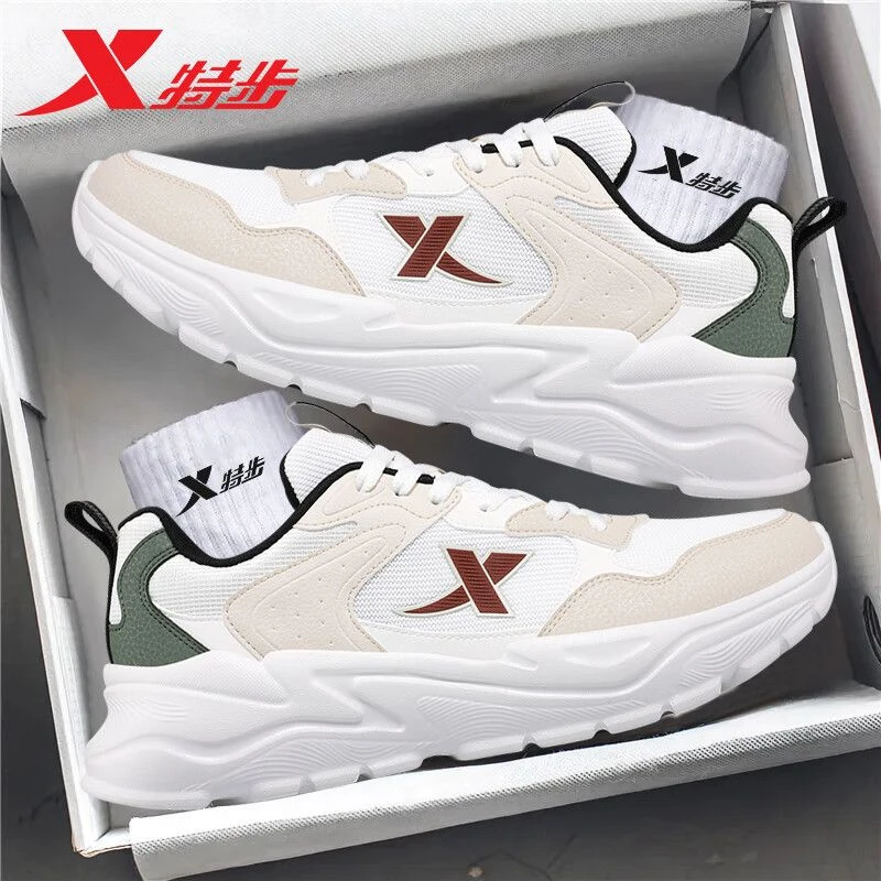 特步休闲运动鞋男夏季网面正品超轻跑步鞋减震耐磨学生百搭老爹鞋