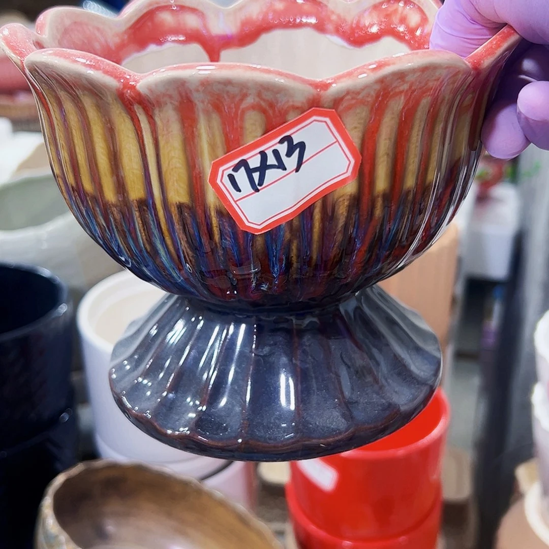 有孔外贸尾单陶瓷花盆凑单10米包邮