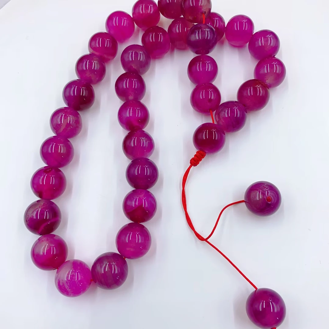 吊坠 2719 玫红色珠珠项链多样性发货