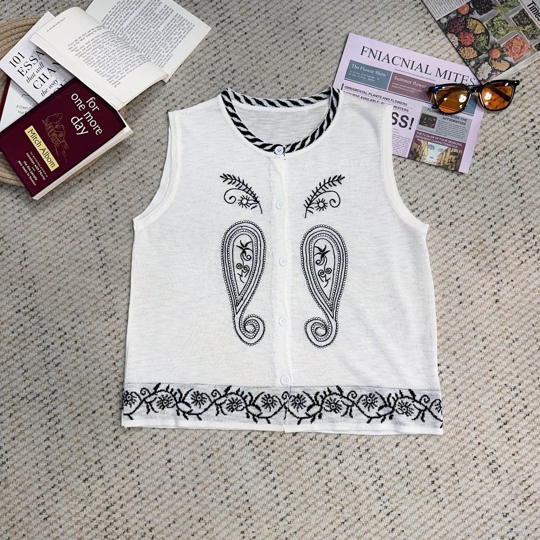 2025年夏季休闲百搭宽松纯色针织开衫防晒马甲3708