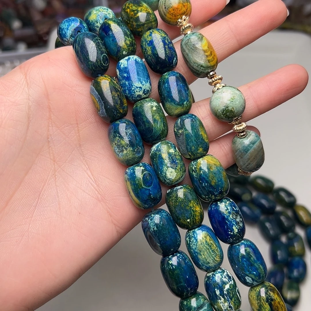 玛瑙/玉髓合金珠宝半成品G754。福利13.8mm天然地球玛瑙枣珠一条