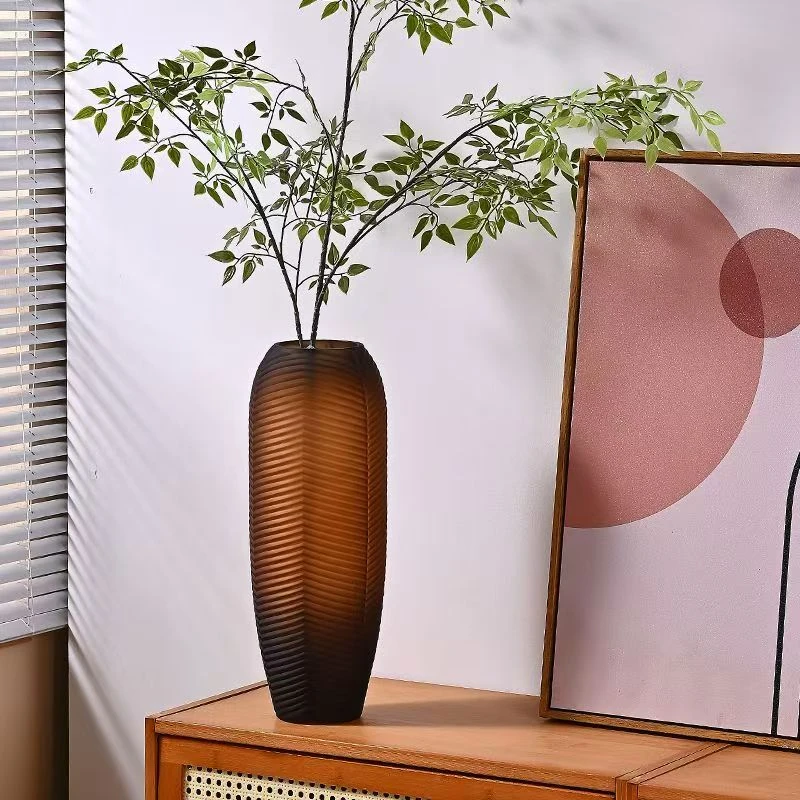 新古典现代简约玻璃花瓶摆件时尚家居客厅玄关样板间插花花器