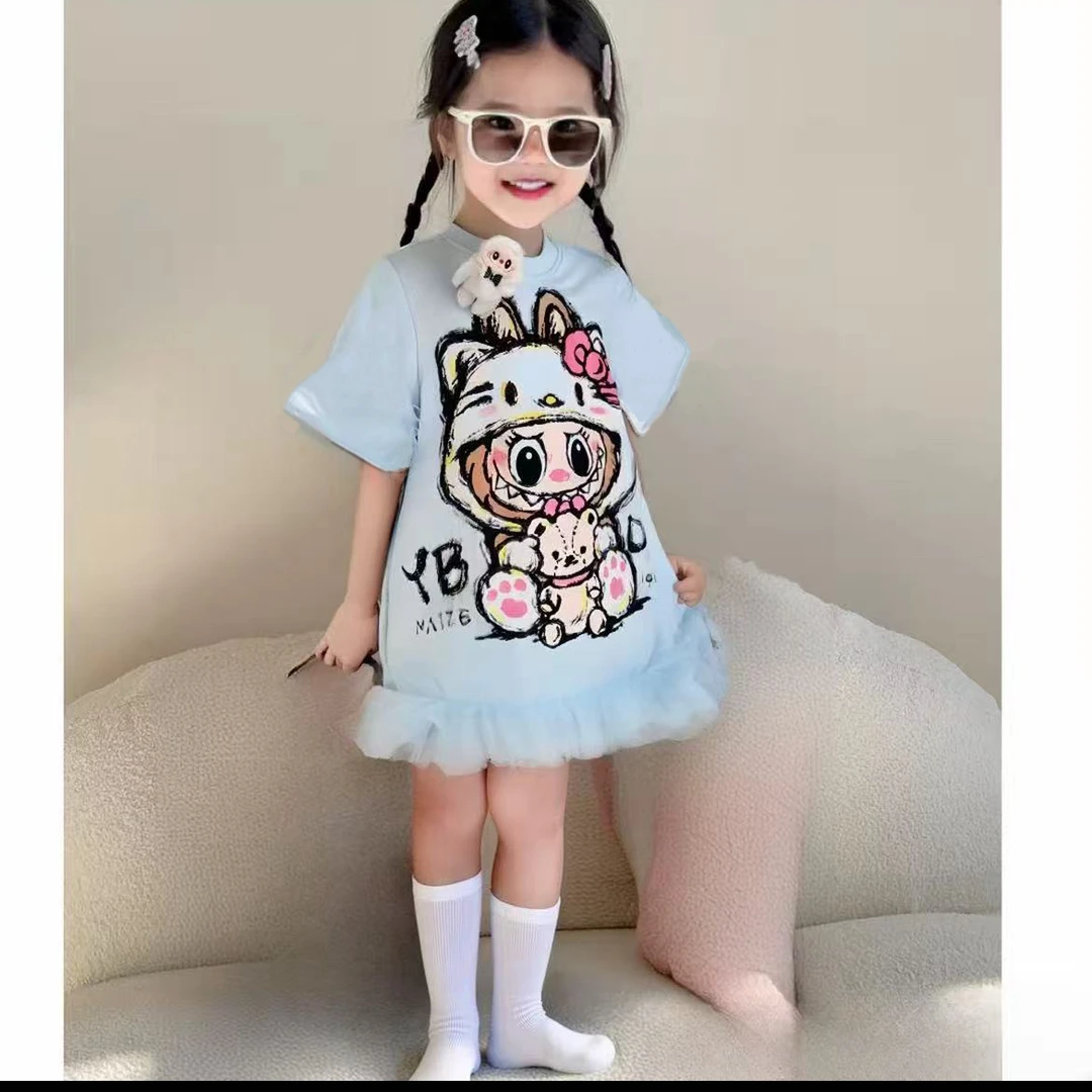 （亲子款）2025新款儿童夏季女童新款韩版卡通立体短袖宝宝休闲洋气