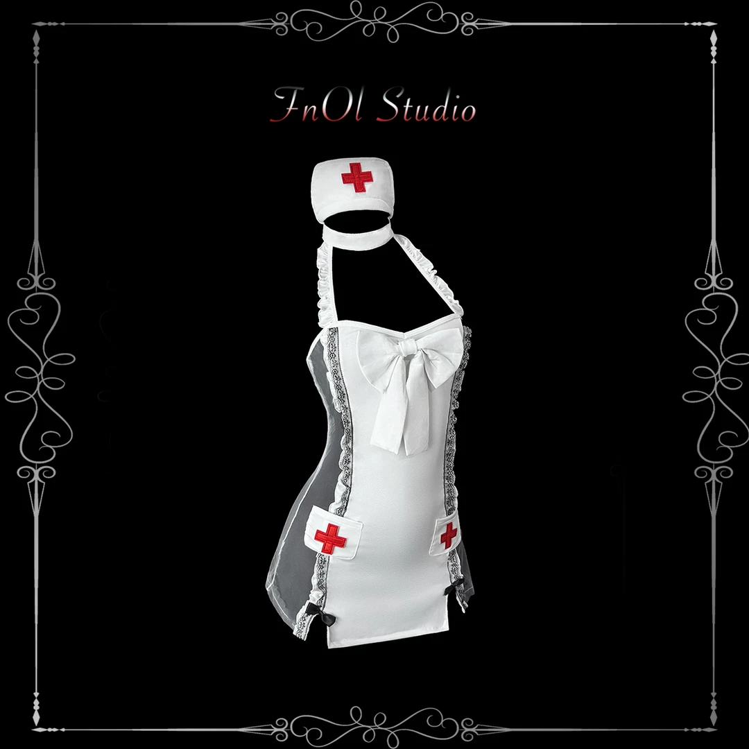 「FnOl Studio」纯白日记 纯欲战袍微胖性感吊带睡裙cos制服套装女