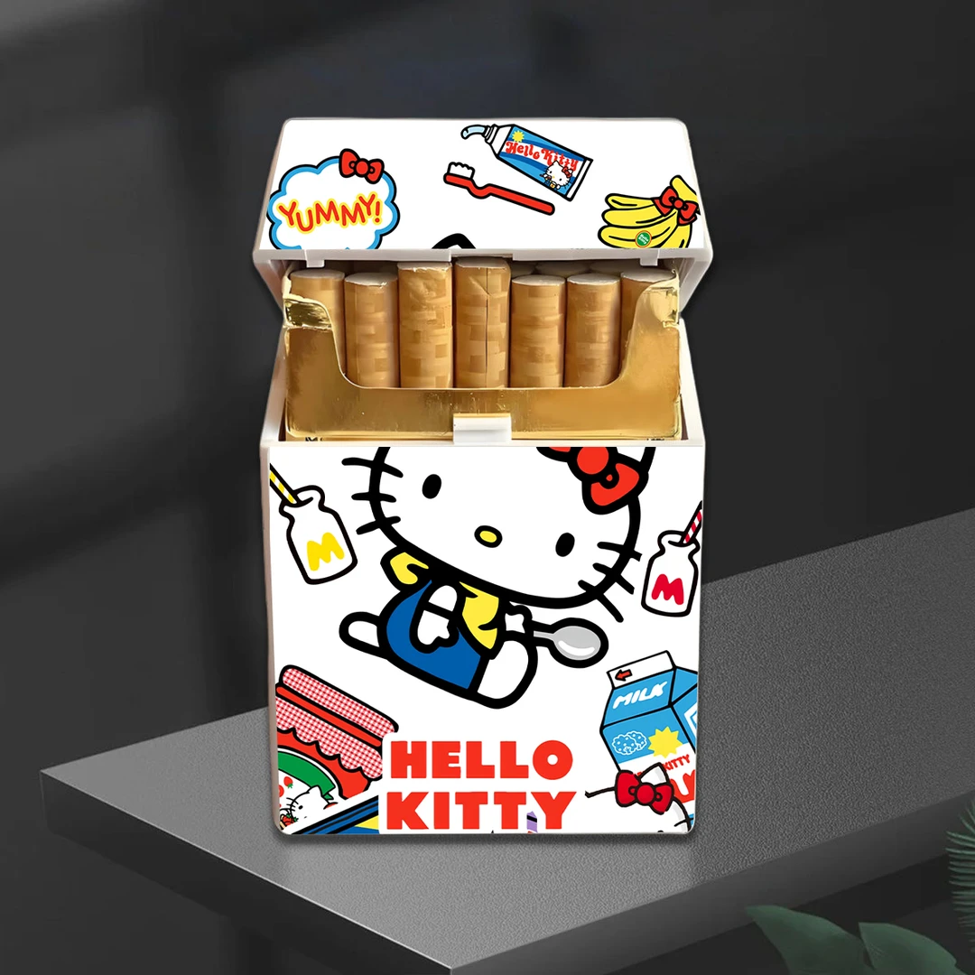 动漫可爱烟盒打火机一体式翻盖便携打火机搭配烟盒男生喜欢的礼物