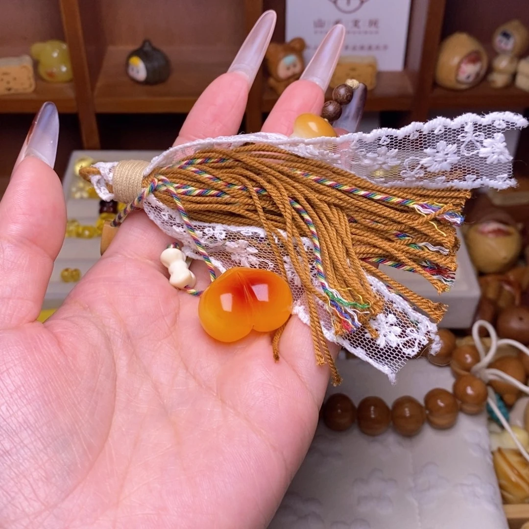 猴头核桃吊坠大胖心 焦糖玛奇朵