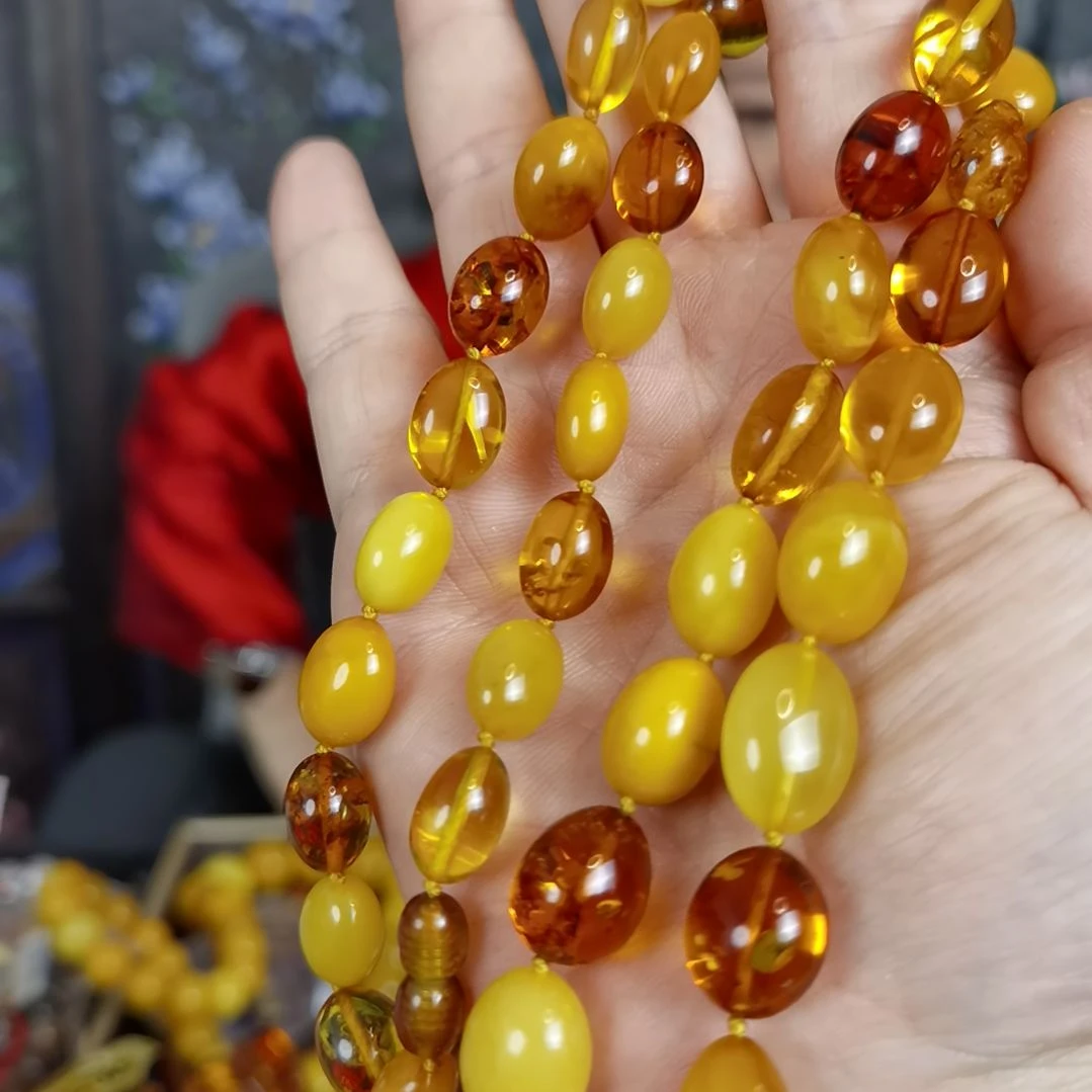 琥珀颈饰未镶嵌项链