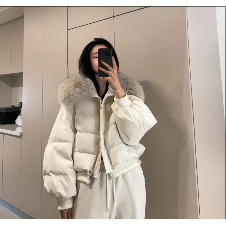 REVAN SUN-大骨架穿搭  短款毛领羽绒服 7607561