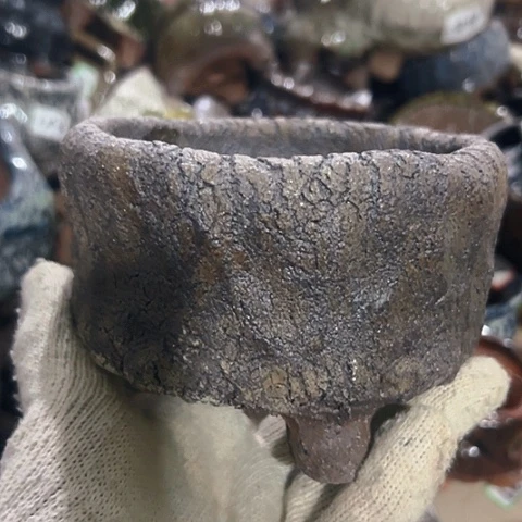 红陶娜*粗陶花盆手工