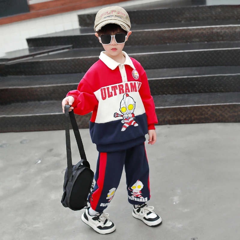 奥特曼衣服男童春秋装2025新款卫衣套装儿童男孩帅气时髦polo穿搭