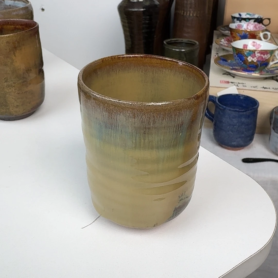 瓷片高取烧手握杯1只