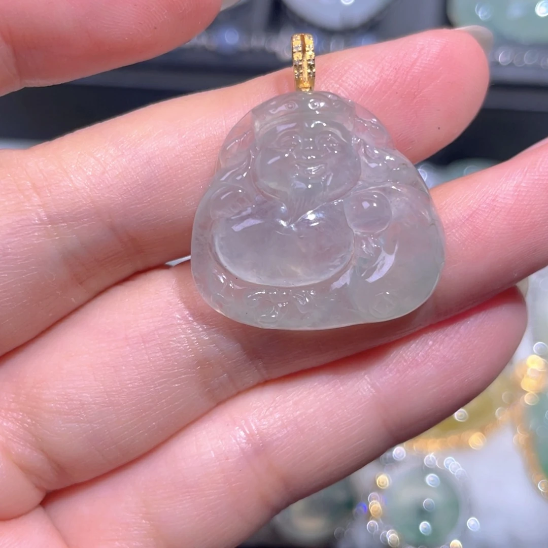 颈饰18K金镶嵌翡翠翡翠