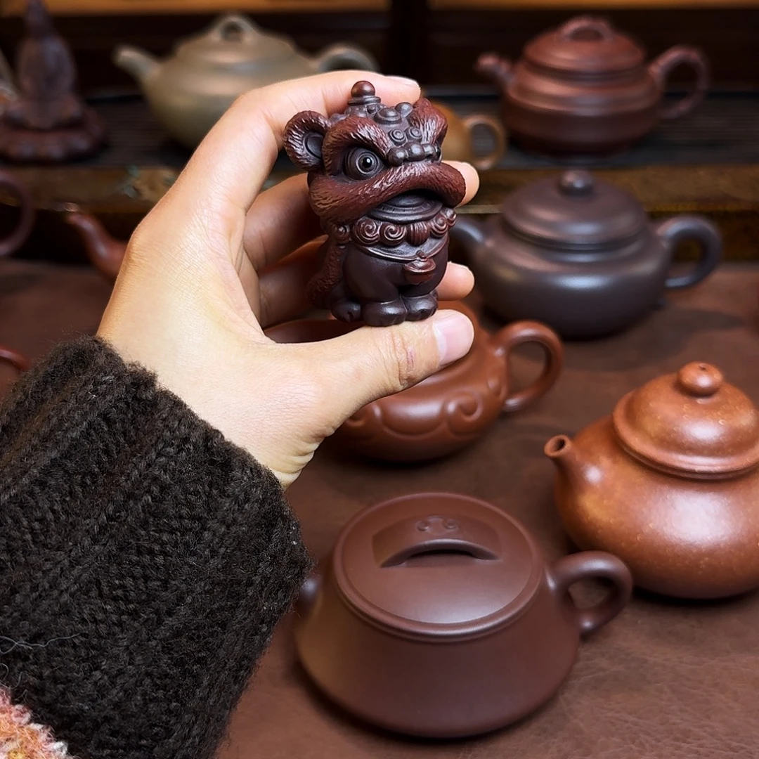 徐***会茶壶紫砂紫砂雕塑，紫泥