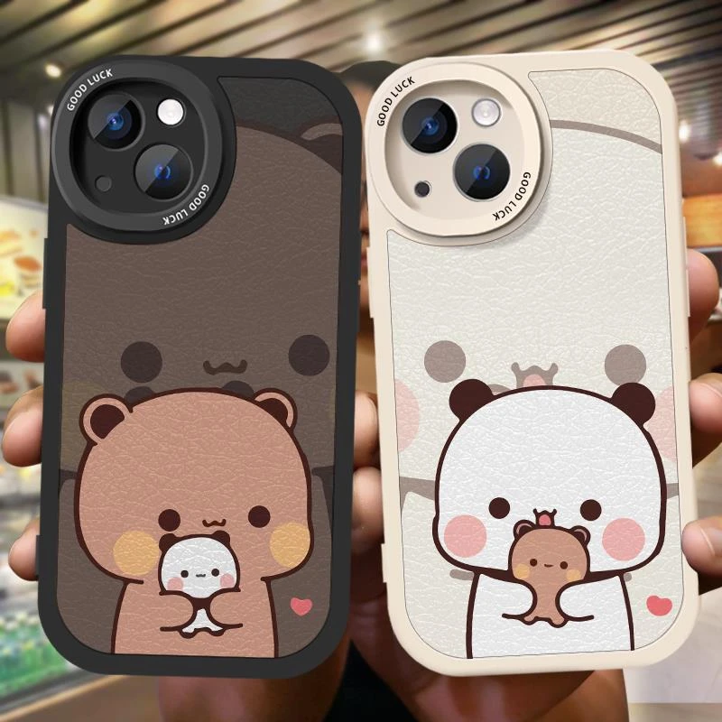 一二布布情侣款手机壳任意机型可爱拥抱不撞款秀恩爱适用iphone15