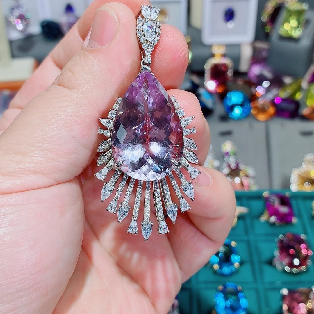 银S925镶嵌水晶颈饰