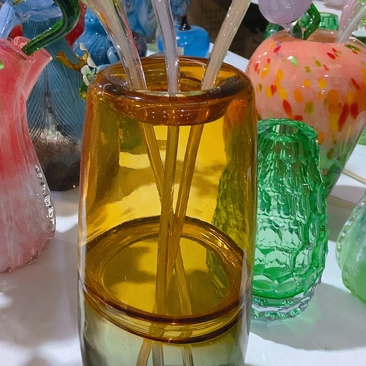 琉璃琉璃花瓶高36宽6