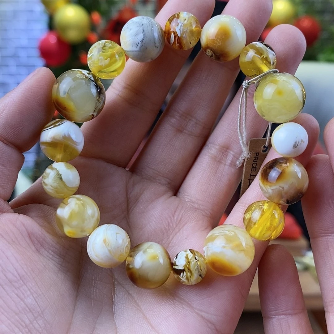 蜜蜡裸石未镶嵌蜜蜡手串