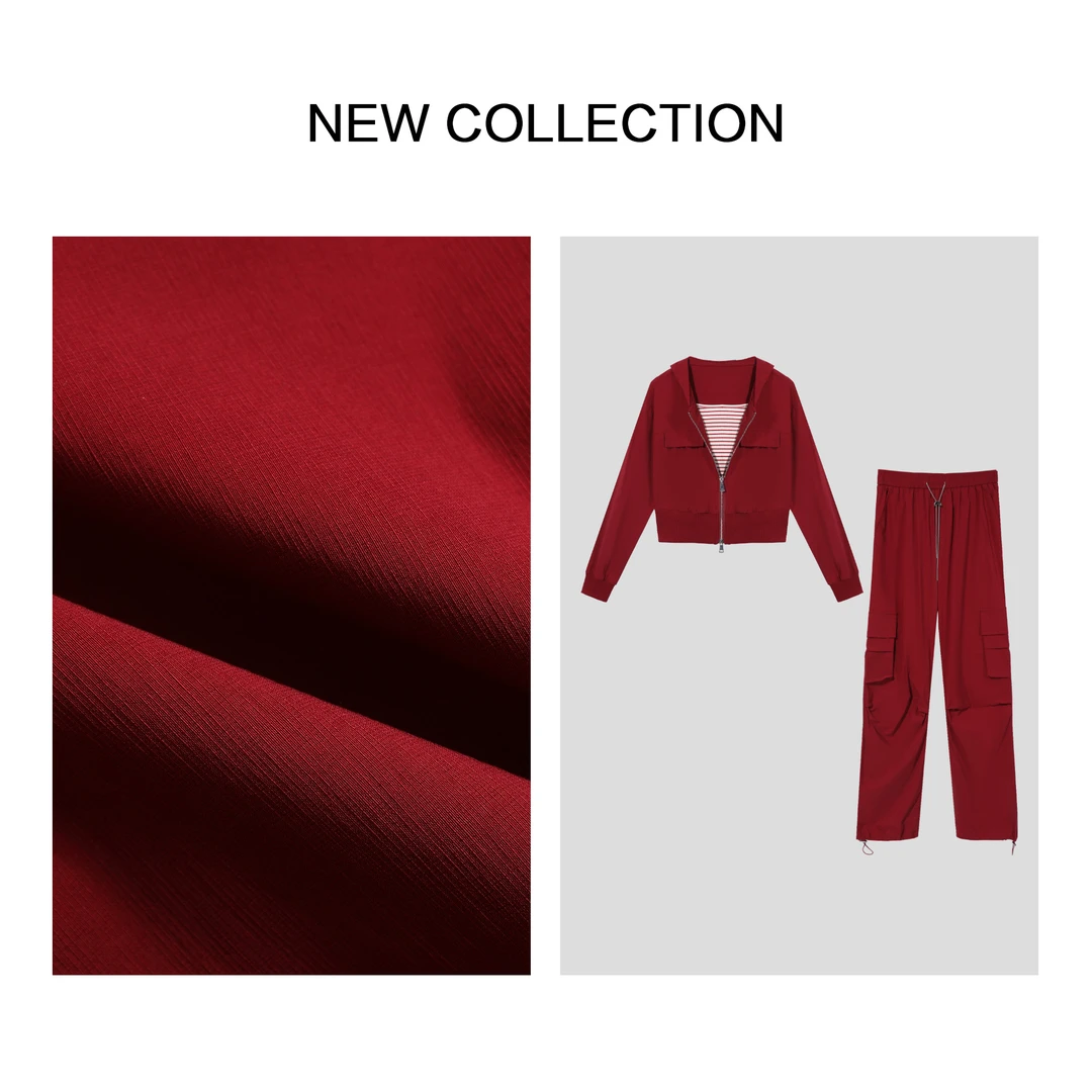 【芳芳专享】D1F36196B 时尚女士裤套装 简约吊带+外套+九分裤