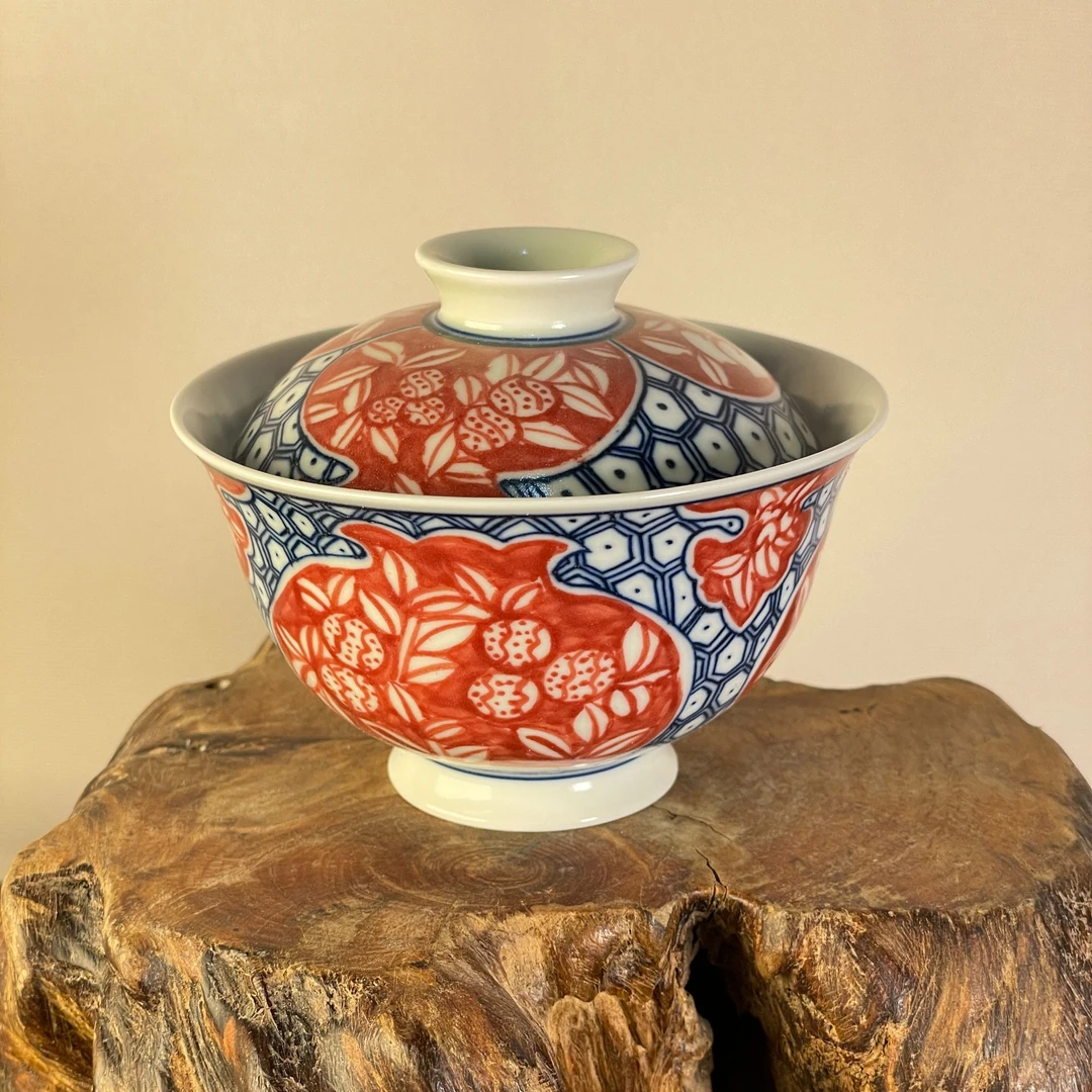 雨溪 多子多福盖碗 10386