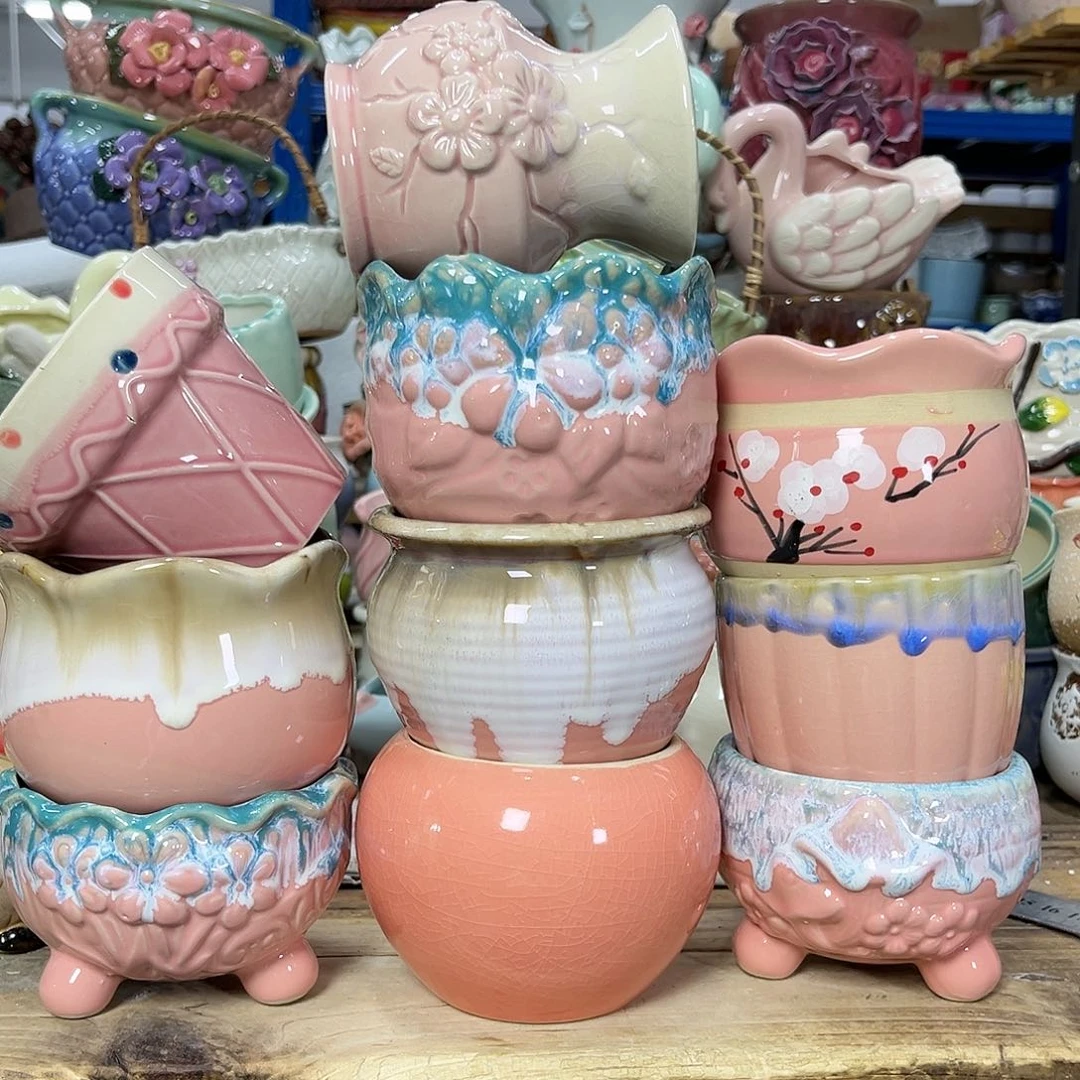 陶瓷陶瓷花盆特价上新口7-10厘米