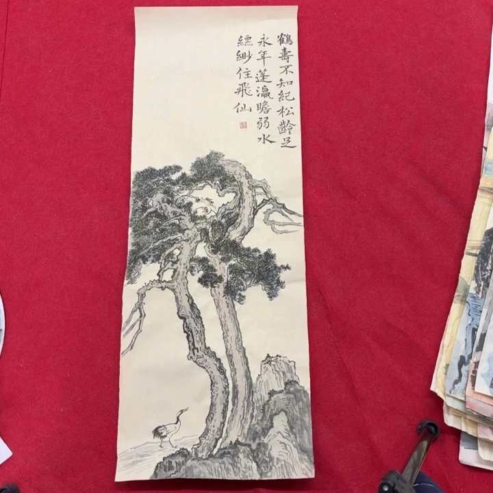 国画花鸟等图案为一体