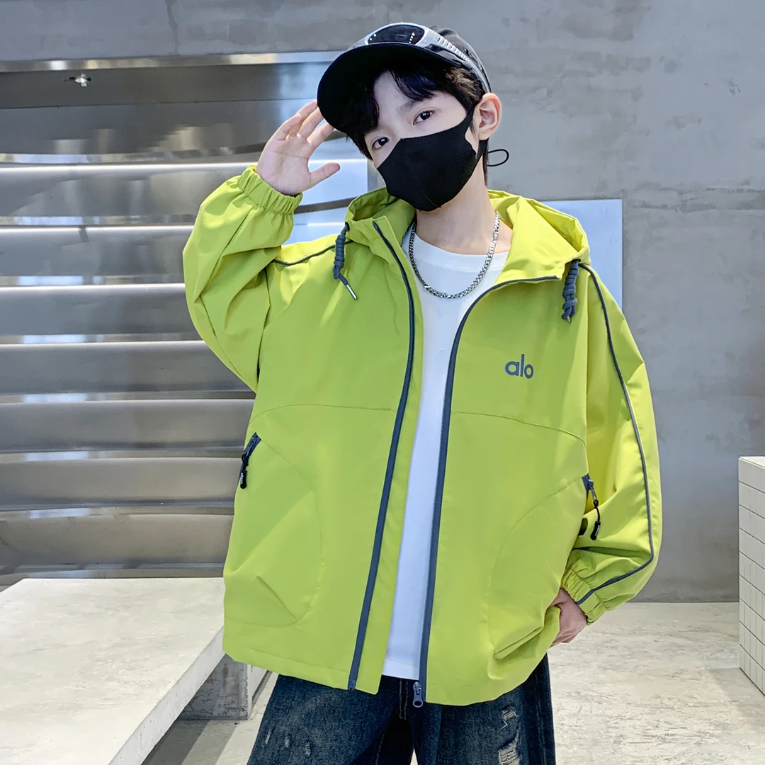 男童春秋装字母印花外套2025新款中大童洋气时尚休闲潮酷痞帅童装