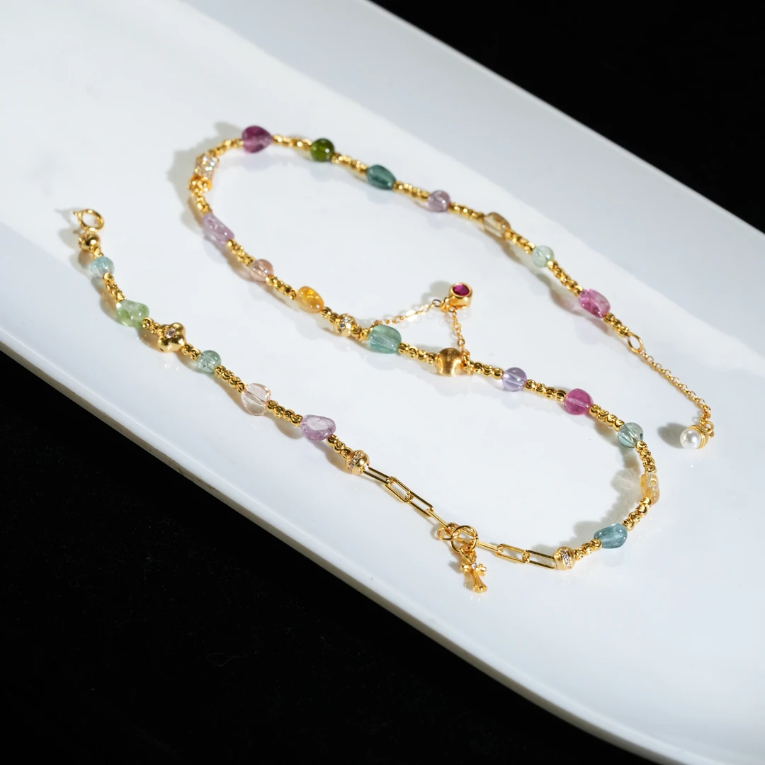 【东方十八岁】【悦恩】碧玺S925银设计款双圈手链多样性发其一