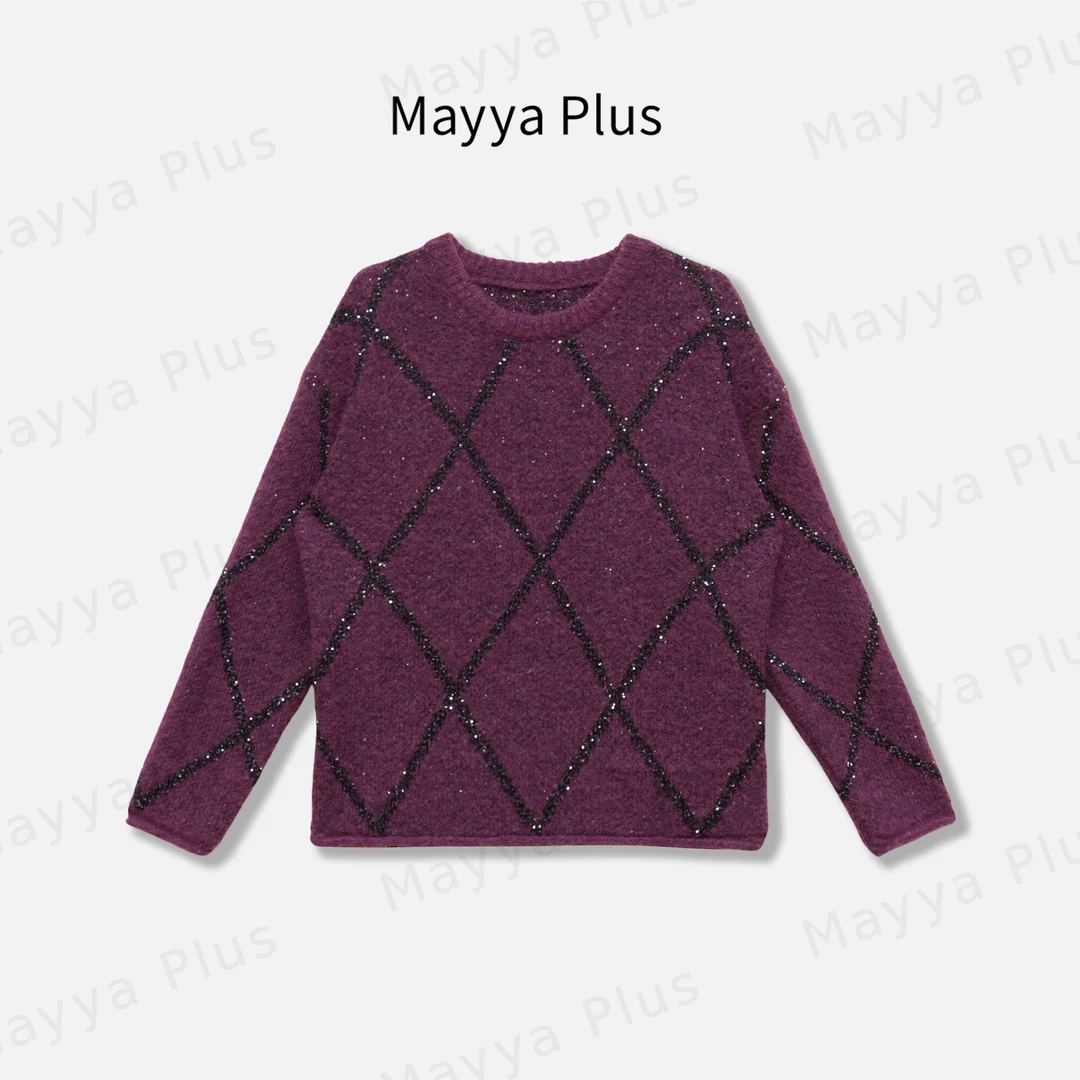 【亮格星】Mayya Plus麦芽定制高级感流光风气质针织上衣女32546162